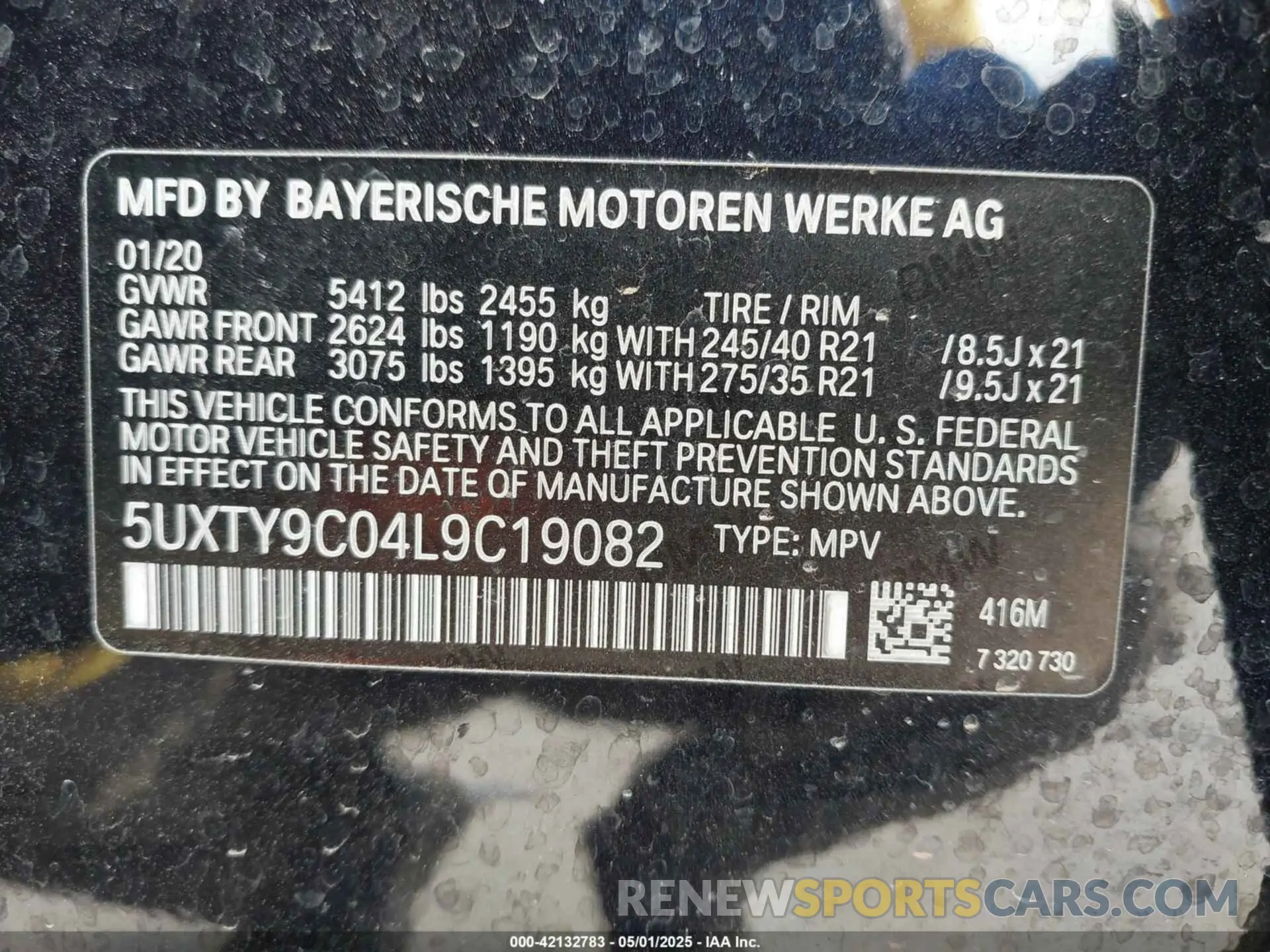 9 Фотография поврежденного автомобиля 5UXTY9C04L9C19082 BMW X3 2020