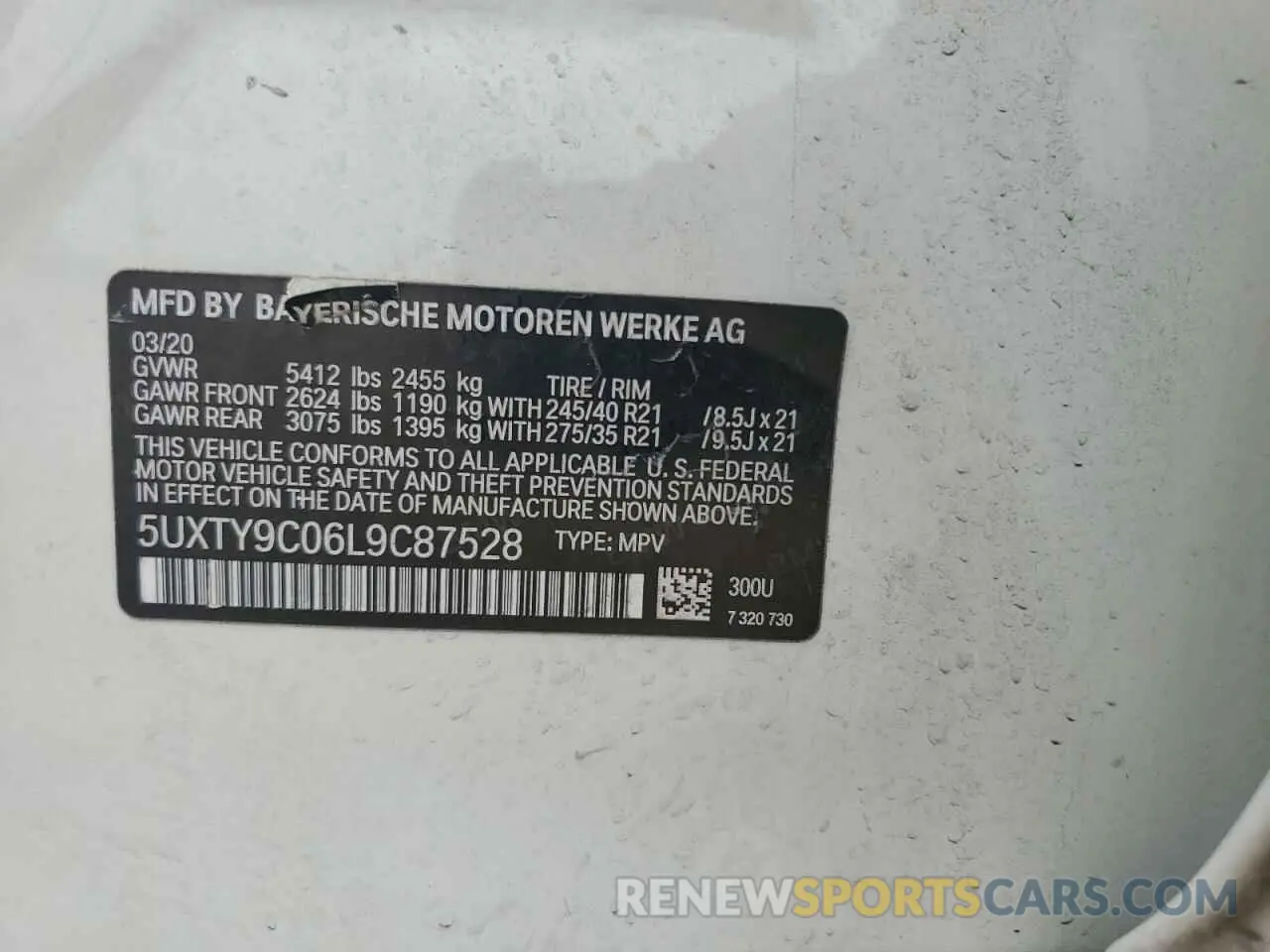 14 Фотография поврежденного автомобиля 5UXTY9C06L9C87528 BMW X3 2020