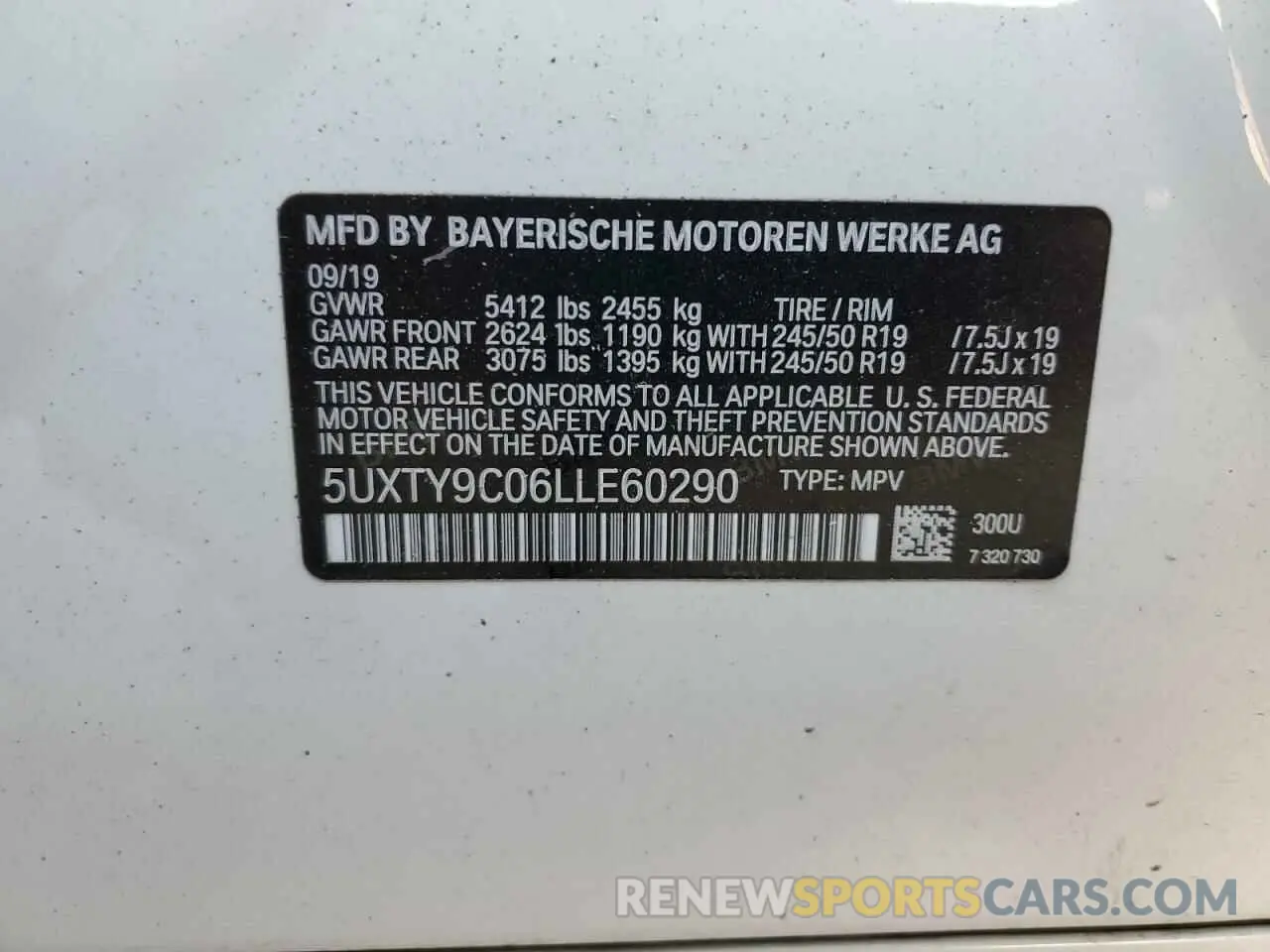 13 Фотография поврежденного автомобиля 5UXTY9C06LLE60290 BMW X3 2020