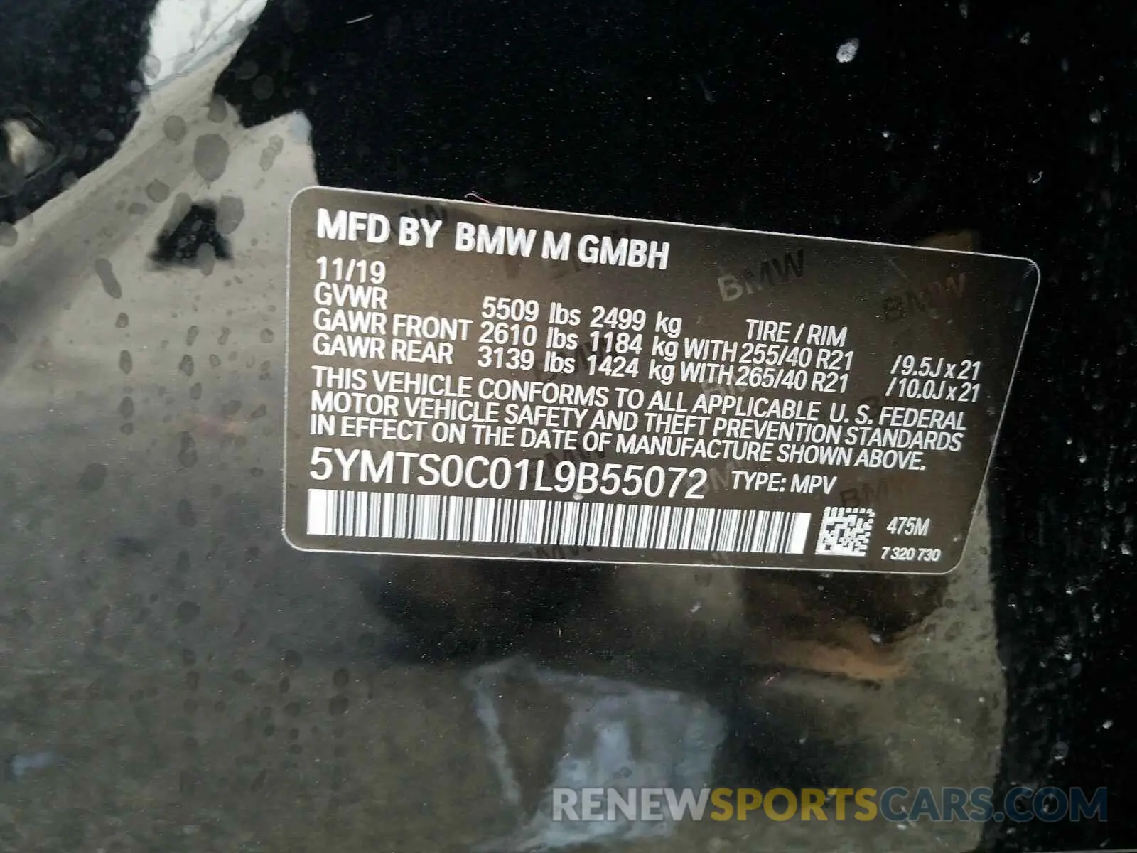 10 Photograph of a damaged car 5YMTS0C01L9B55072 BMW X3 2020