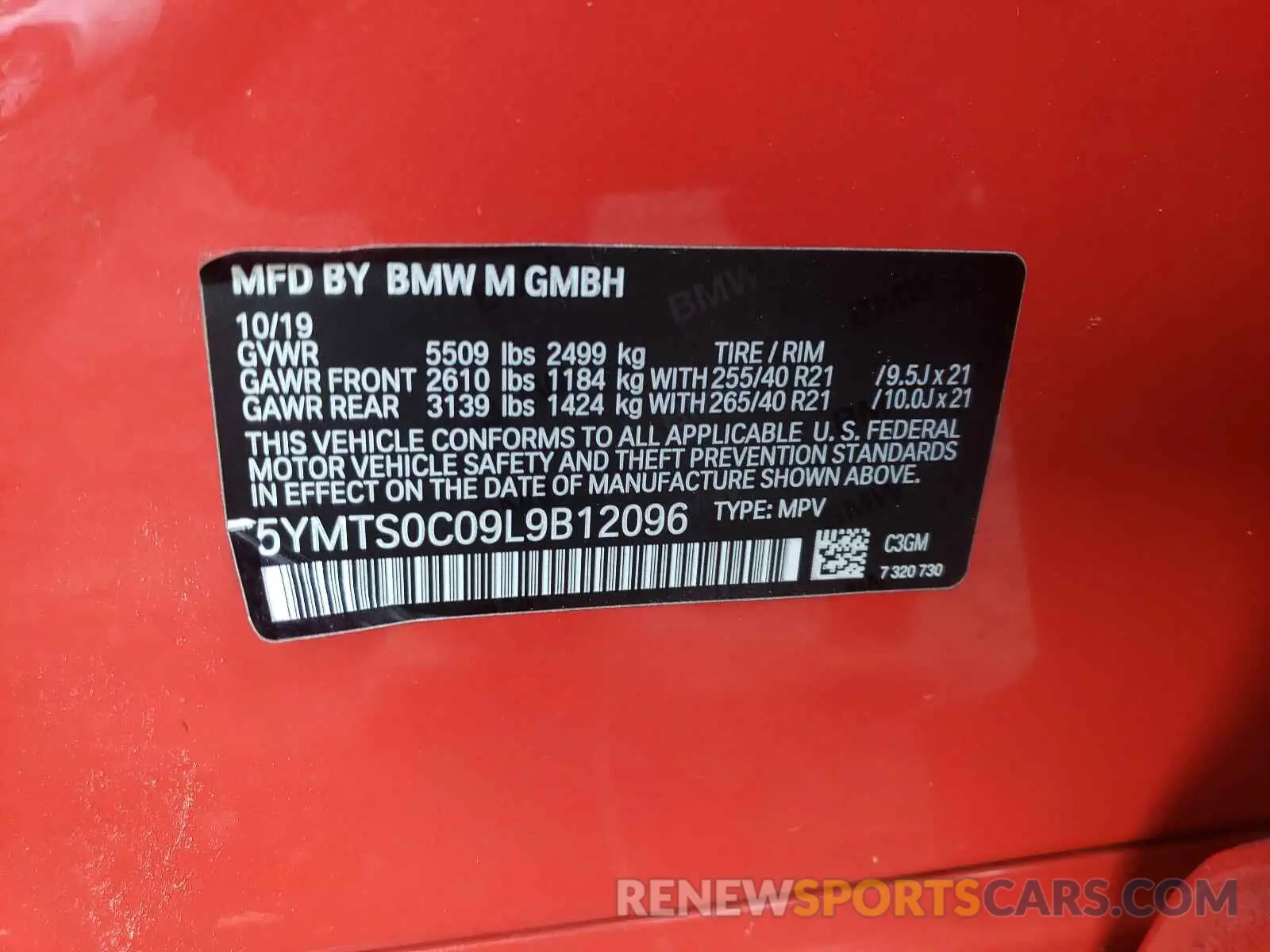 10 Photograph of a damaged car 5YMTS0C09L9B12096 BMW X3 2020