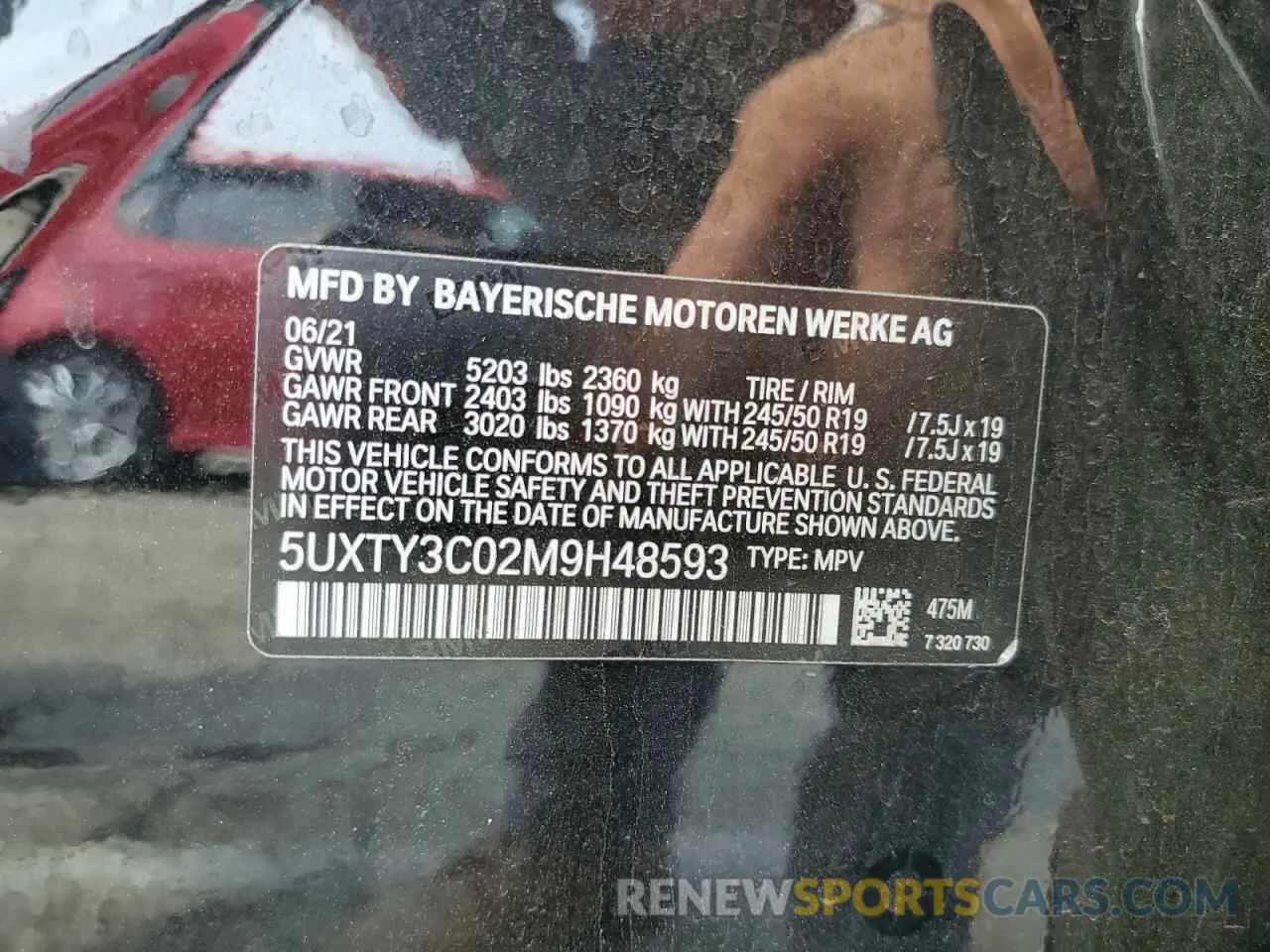 14 Фотография поврежденного автомобиля 5UXTY3C02M9H48593 BMW X3 2021
