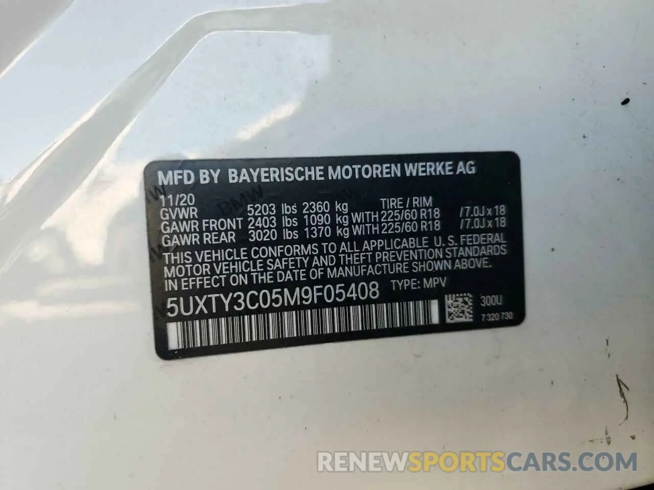 14 Фотография поврежденного автомобиля 5UXTY3C05M9F05408 BMW X3 2021