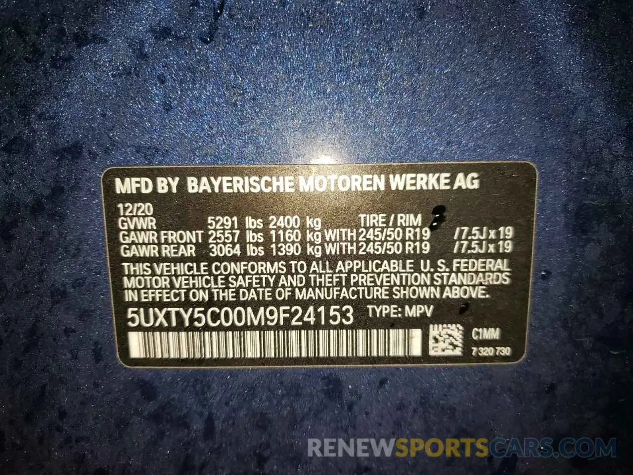 10 Photograph of a damaged car 5UXTY5C00M9F24153 BMW X3 2021