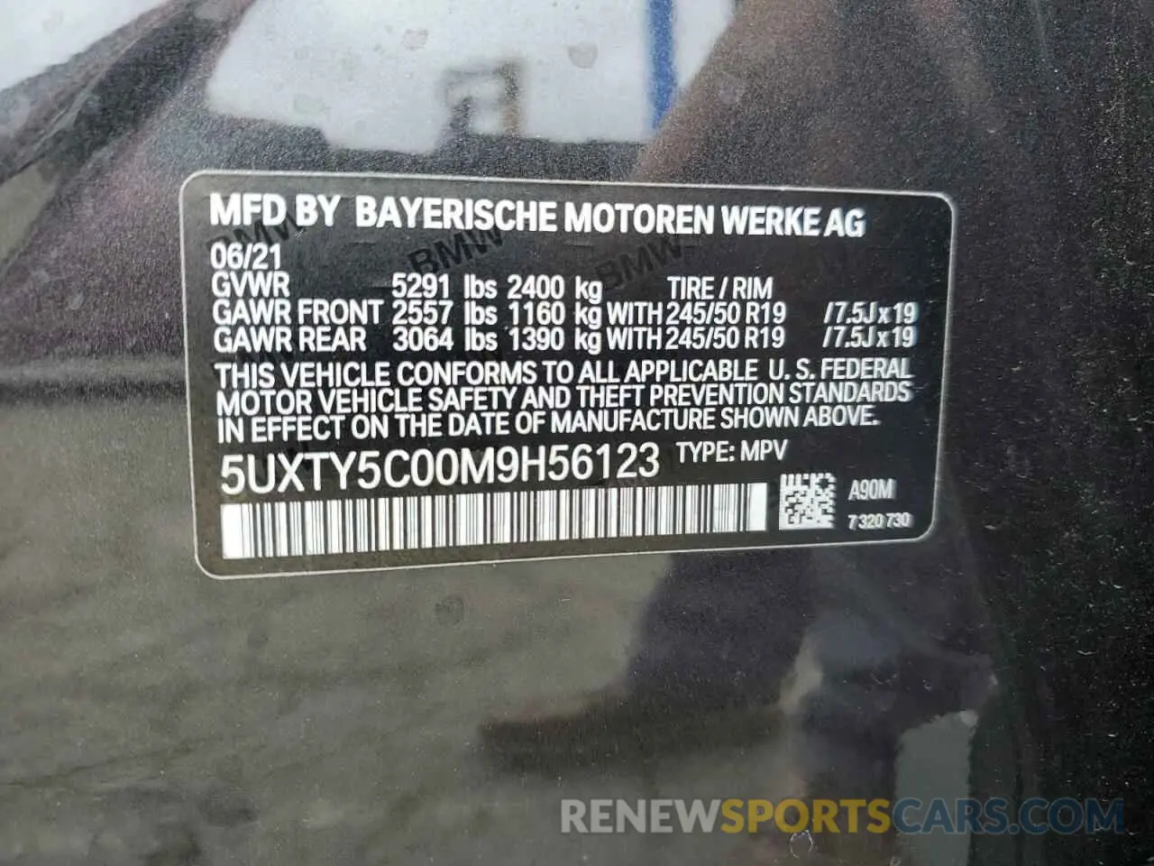 14 Photograph of a damaged car 5UXTY5C00M9H56123 BMW X3 2021
