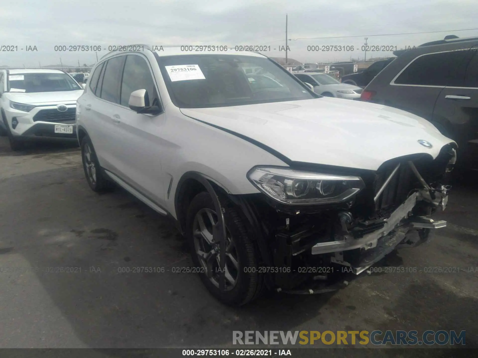 1 Photograph of a damaged car 5UXTY5C01M9F12545 BMW X3 2021