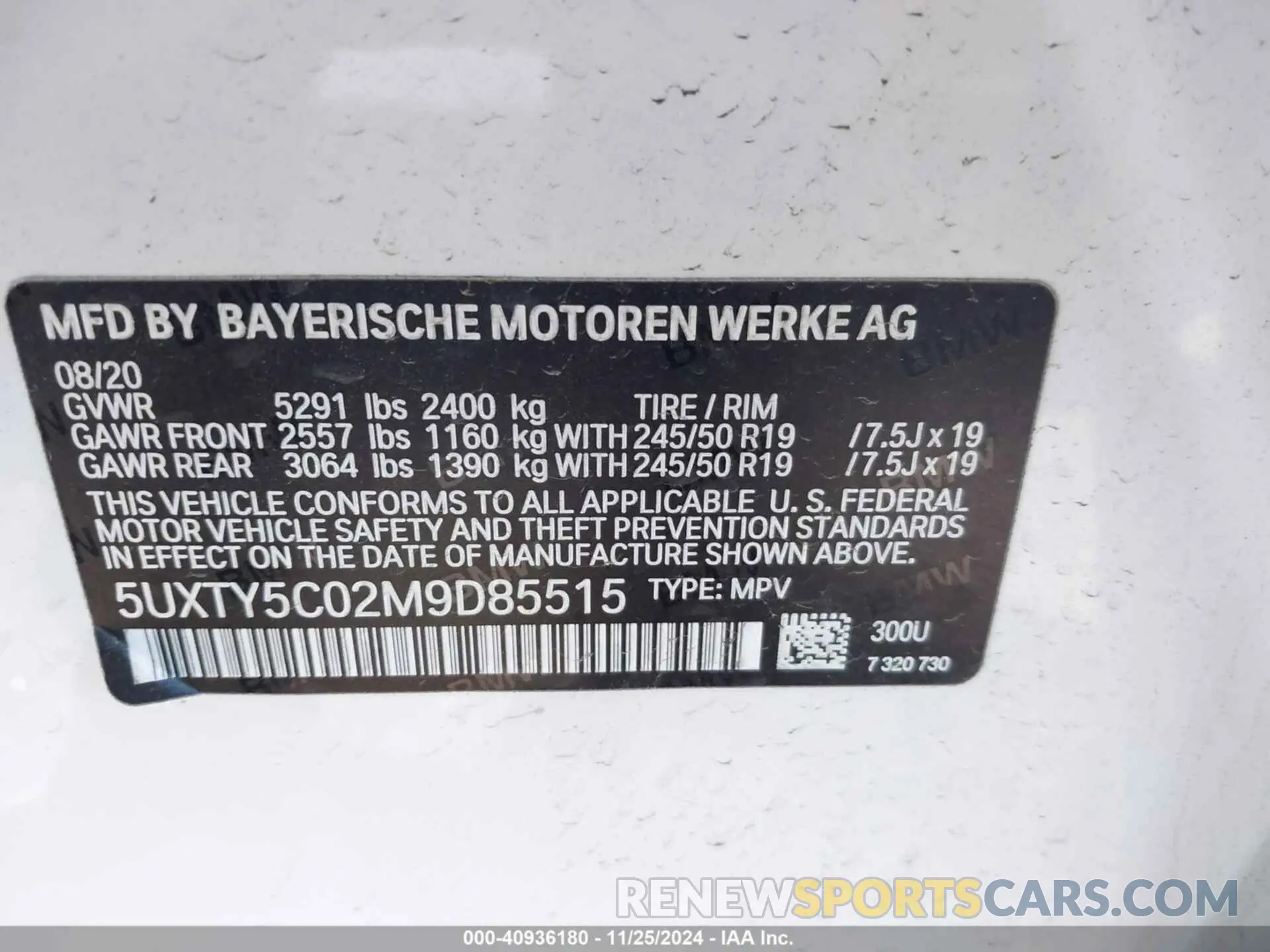 9 Фотография поврежденного автомобиля 5UXTY5C02M9D85515 BMW X3 2021