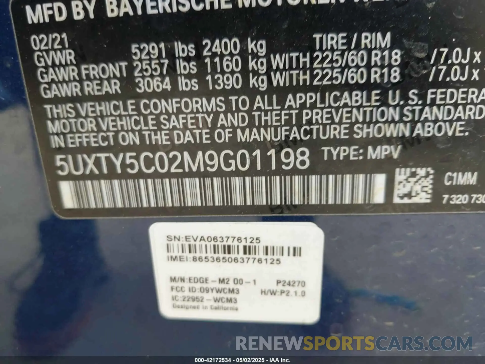 9 Фотография поврежденного автомобиля 5UXTY5C02M9G01198 BMW X3 2021
