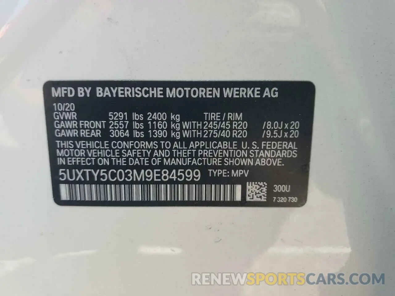 13 Фотография поврежденного автомобиля 5UXTY5C03M9E84599 BMW X3 2021