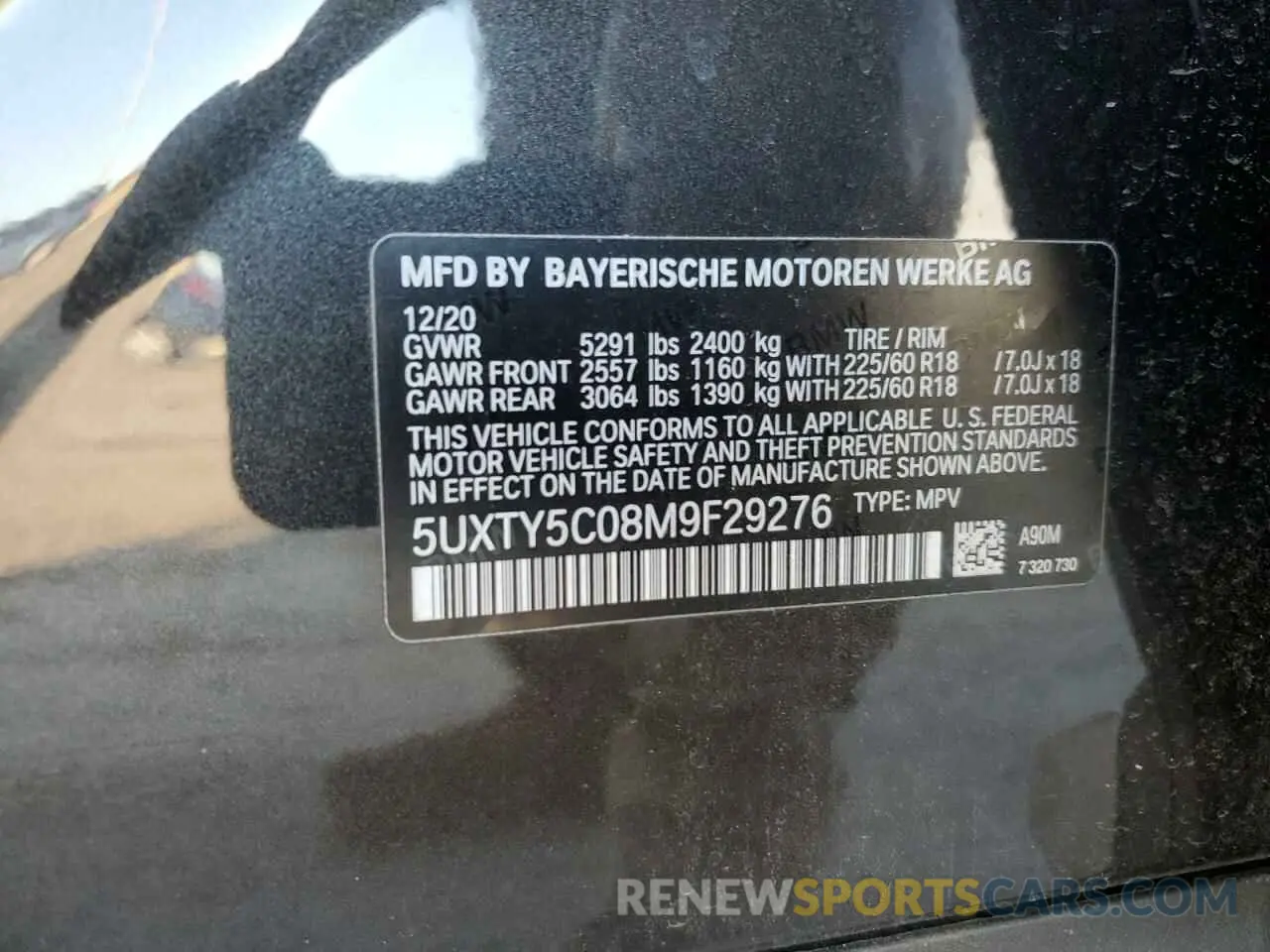 13 Photograph of a damaged car 5UXTY5C08M9F29276 BMW X3 2021
