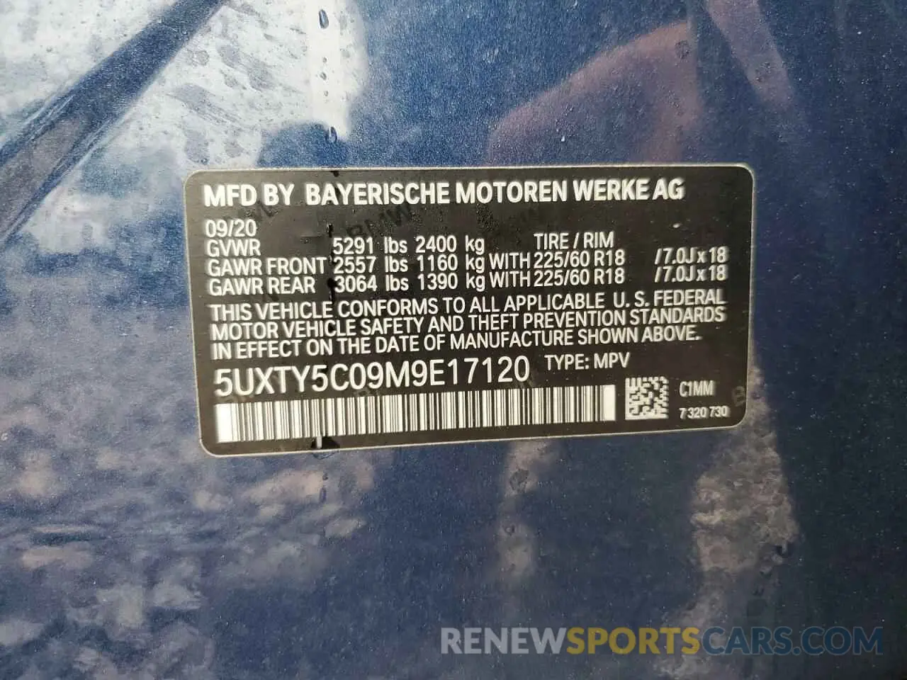 13 Фотография поврежденного автомобиля 5UXTY5C09M9E17120 BMW X3 2021