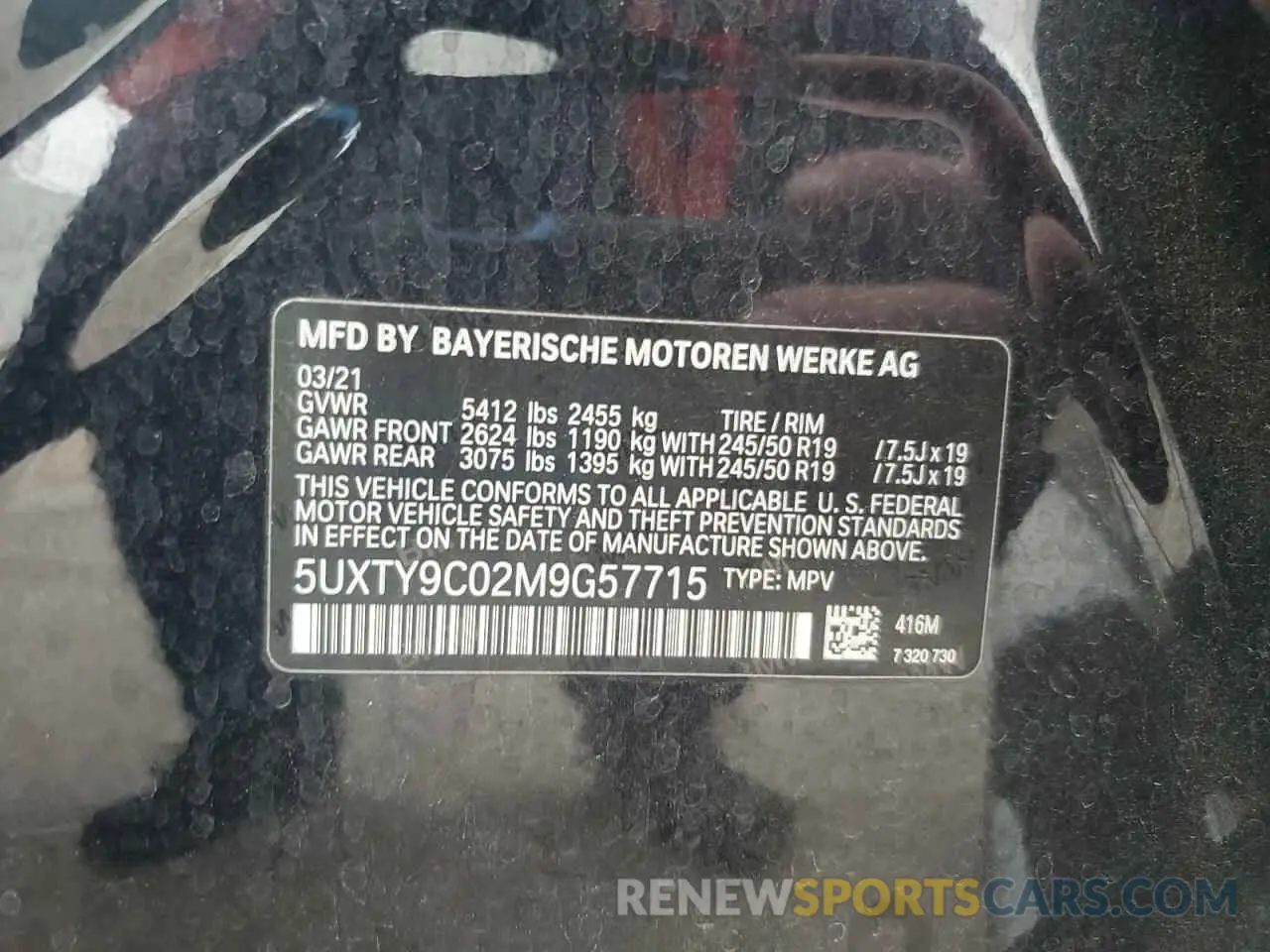 13 Фотография поврежденного автомобиля 5UXTY9C02M9G57715 BMW X3 2021