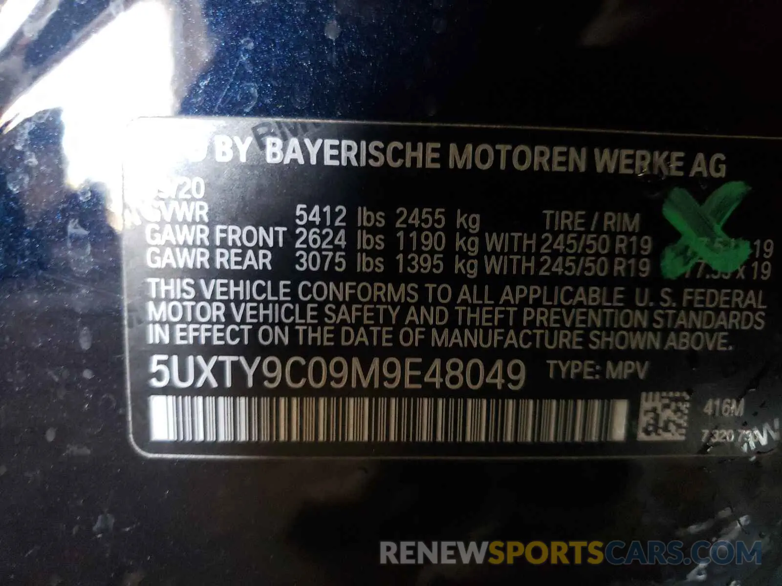 10 Photograph of a damaged car 5UXTY9C09M9E48049 BMW X3 2021