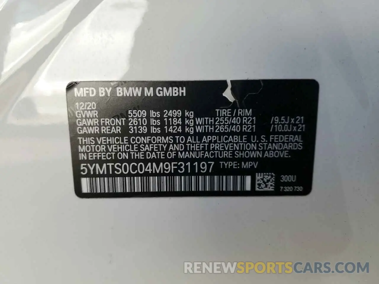 13 Photograph of a damaged car 5YMTS0C04M9F31197 BMW X3 2021