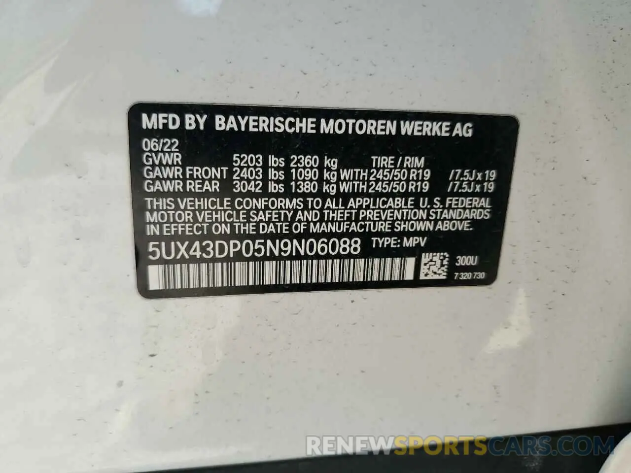 13 Фотография поврежденного автомобиля 5UX43DP05N9N06088 BMW X3 2022