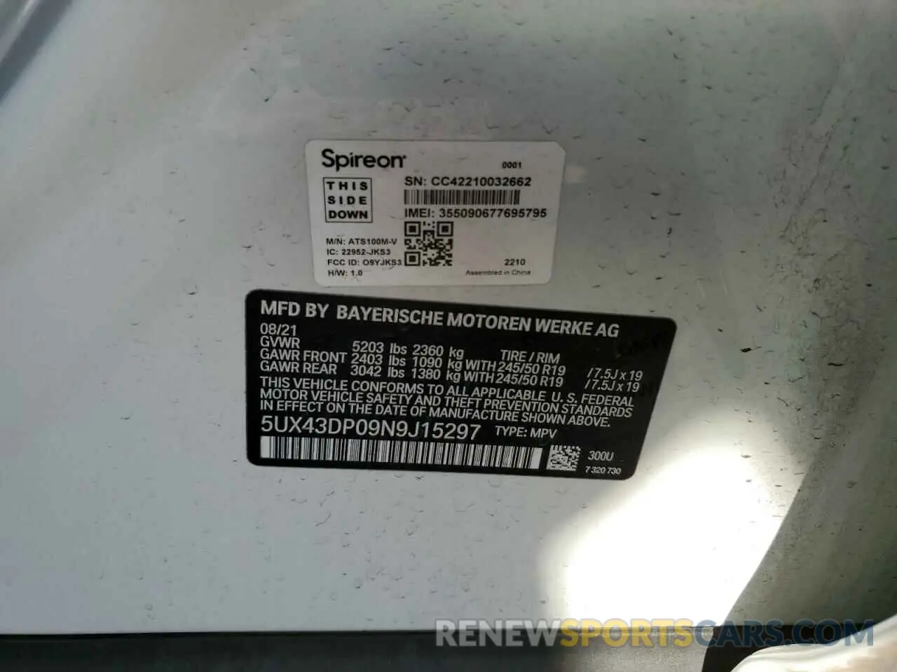 13 Фотография поврежденного автомобиля 5UX43DP09N9J15297 BMW X3 2022