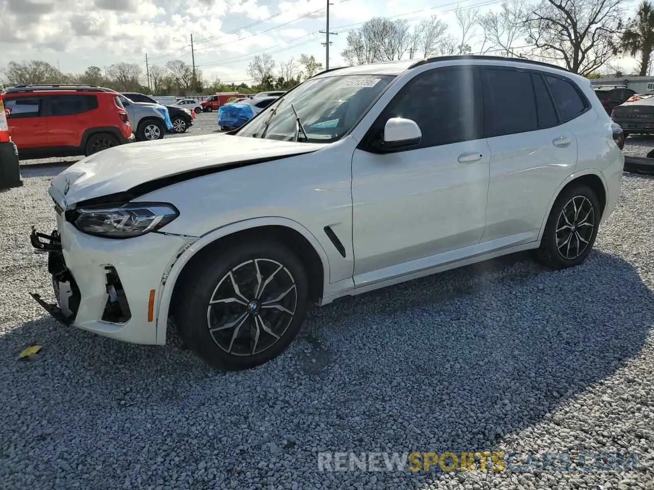 1 Photograph of a damaged car 5UX53DP04N9L87518 BMW X3 2022
