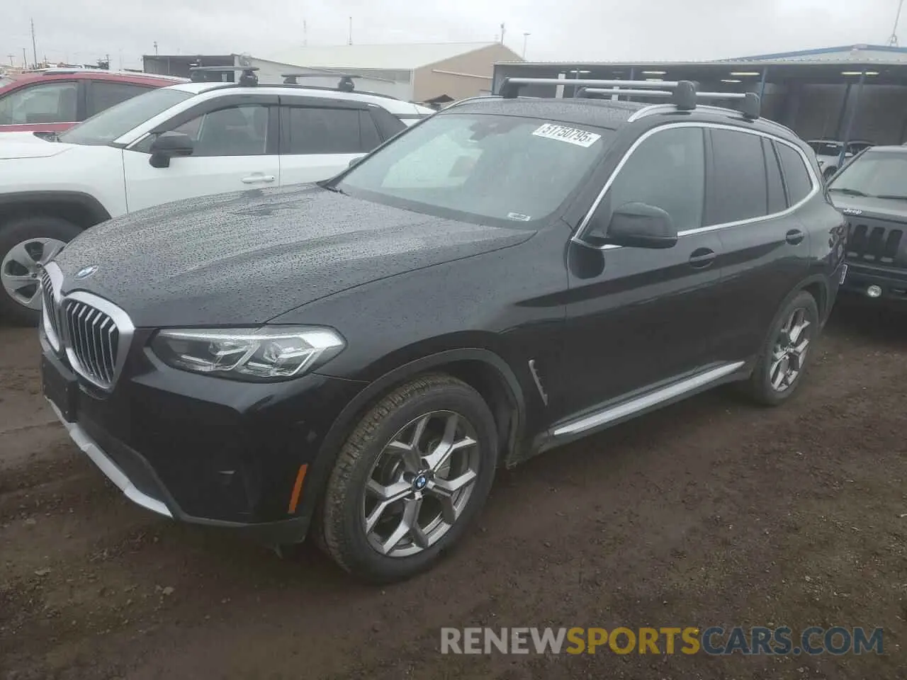 1 Photograph of a damaged car 5UX53DP06N9L69411 BMW X3 2022