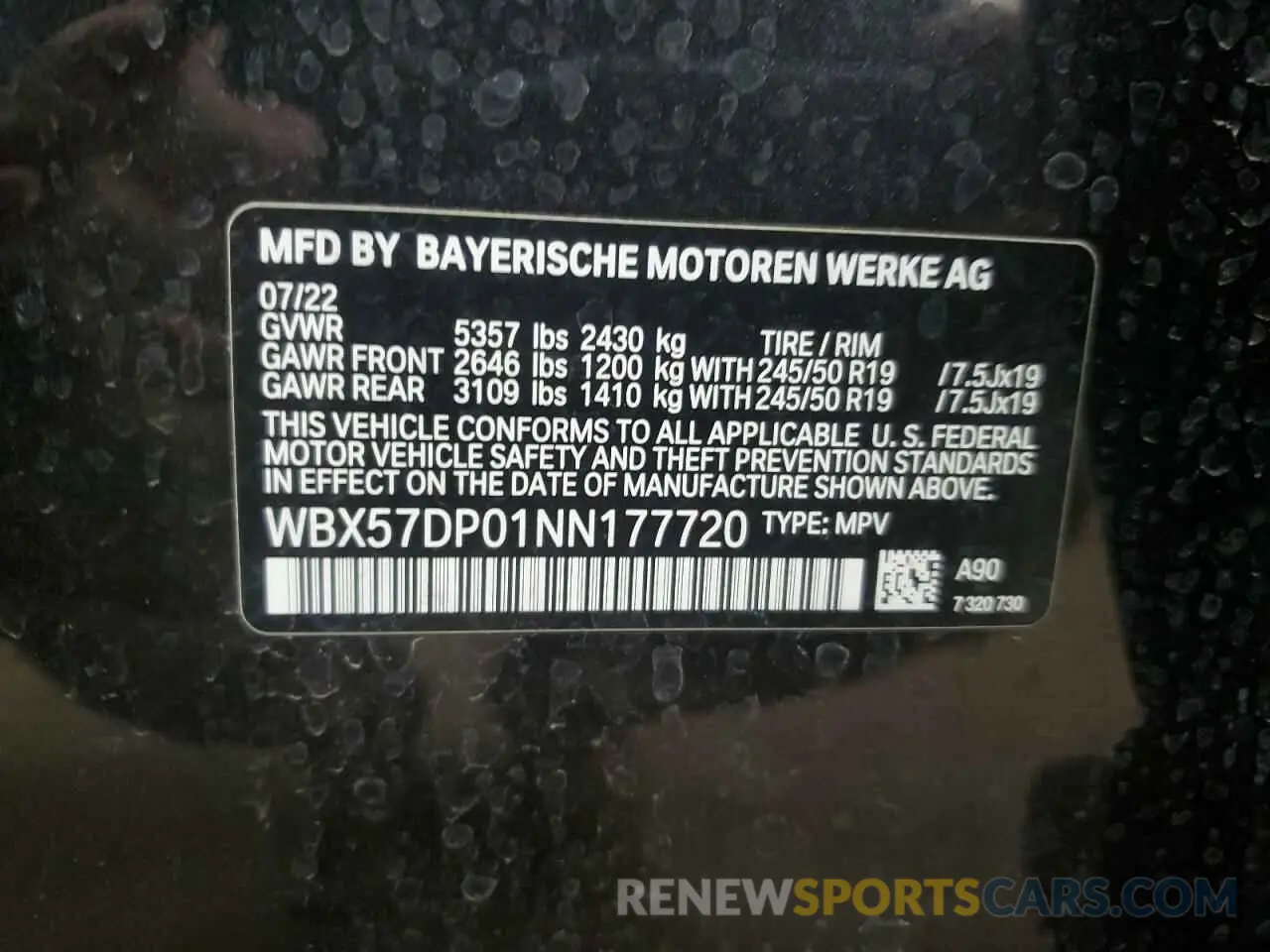 14 Фотография поврежденного автомобиля WBX57DP01NN177720 BMW X3 2022