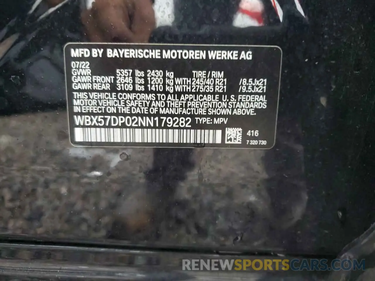 15 Photograph of a damaged car WBX57DP02NN179282 BMW X3 2022