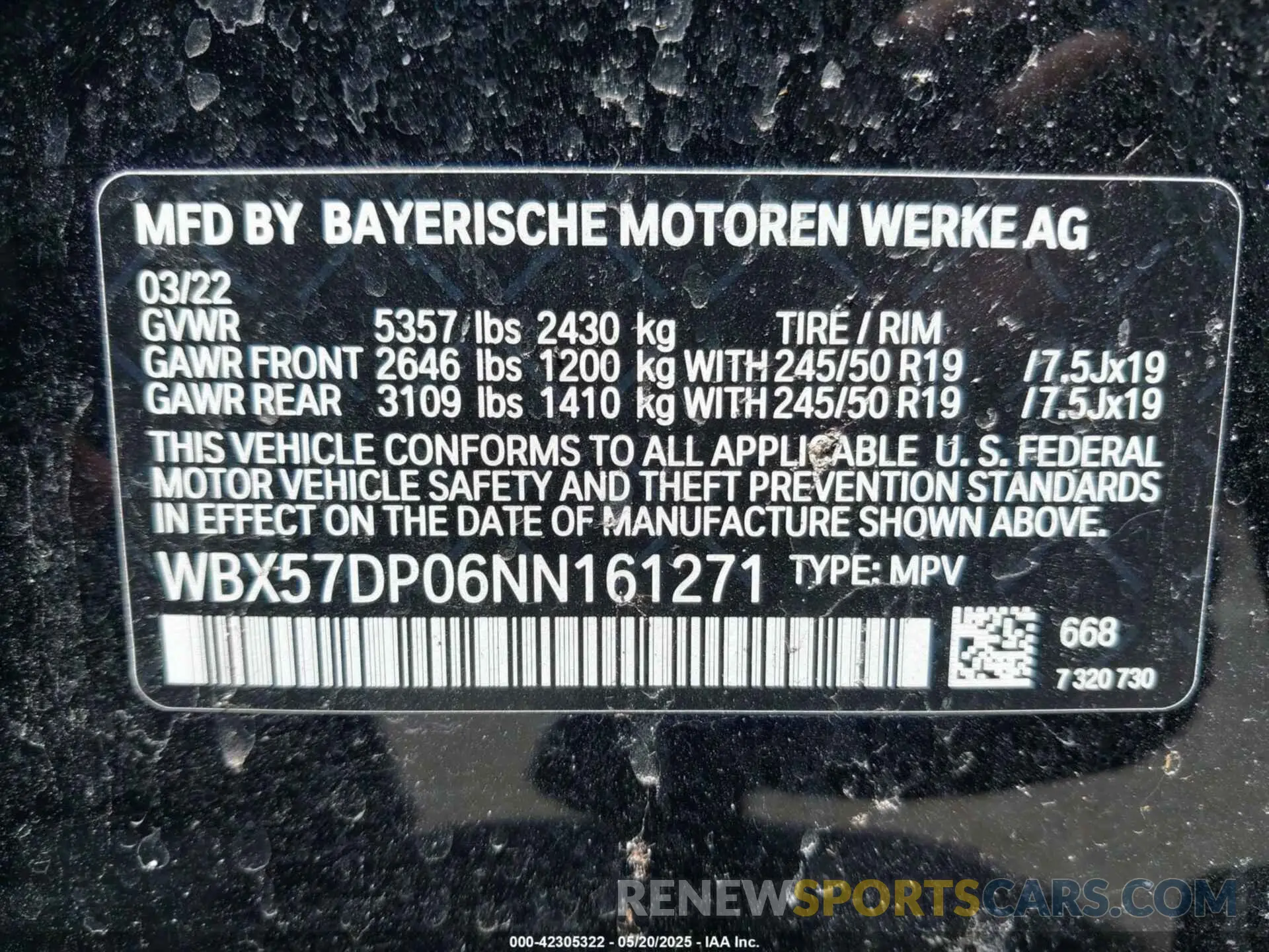 9 Фотография поврежденного автомобиля WBX57DP06NN16Y271 BMW X3 2022