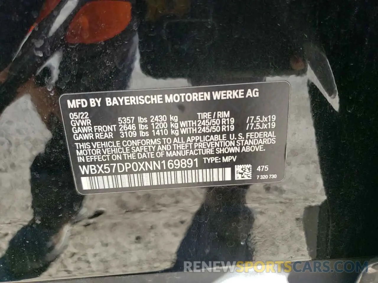 13 Фотография поврежденного автомобиля WBX57DP0XNN169891 BMW X3 2022