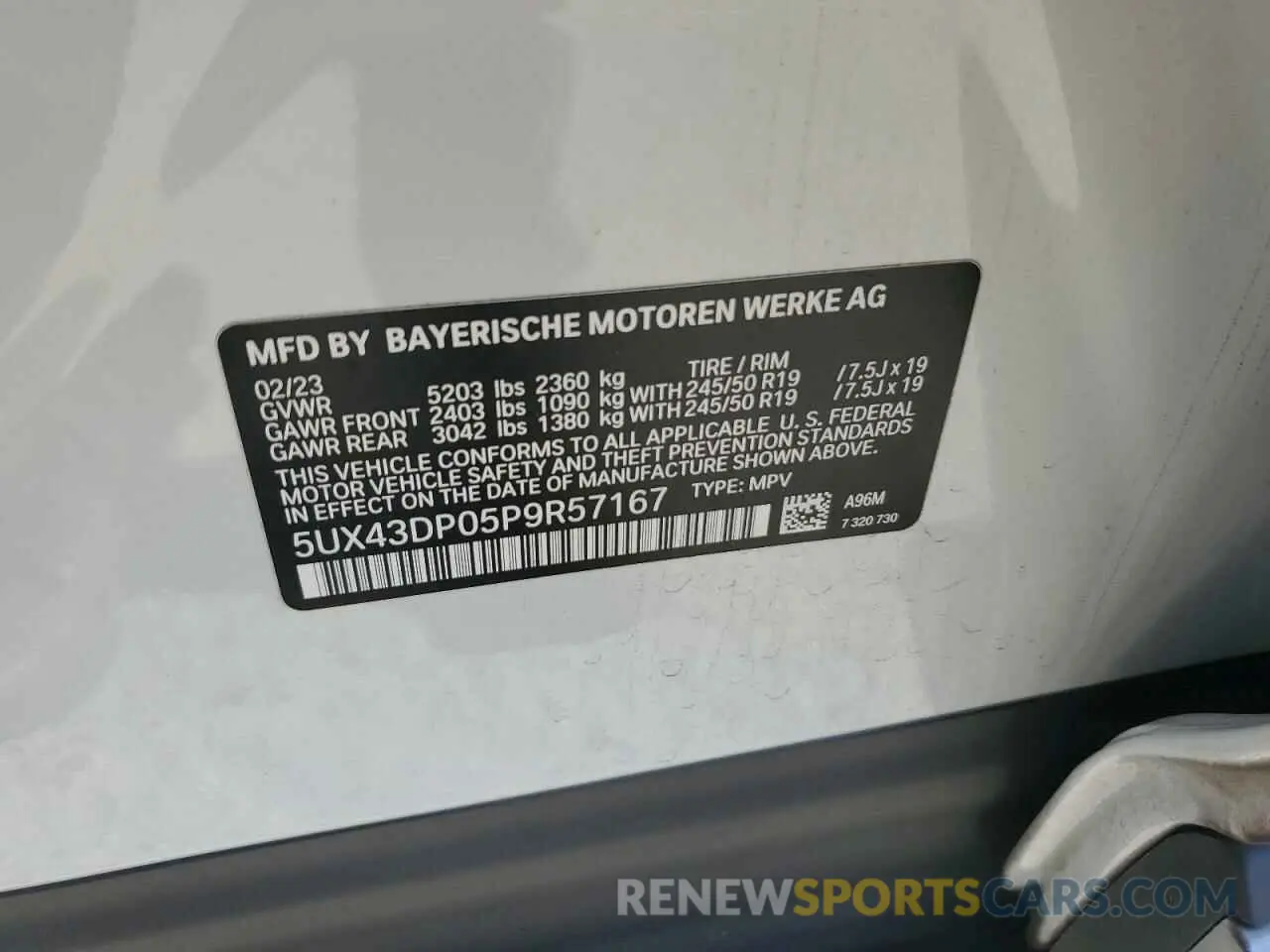 13 Фотография поврежденного автомобиля 5UX43DP05P9R57167 BMW X3 2023