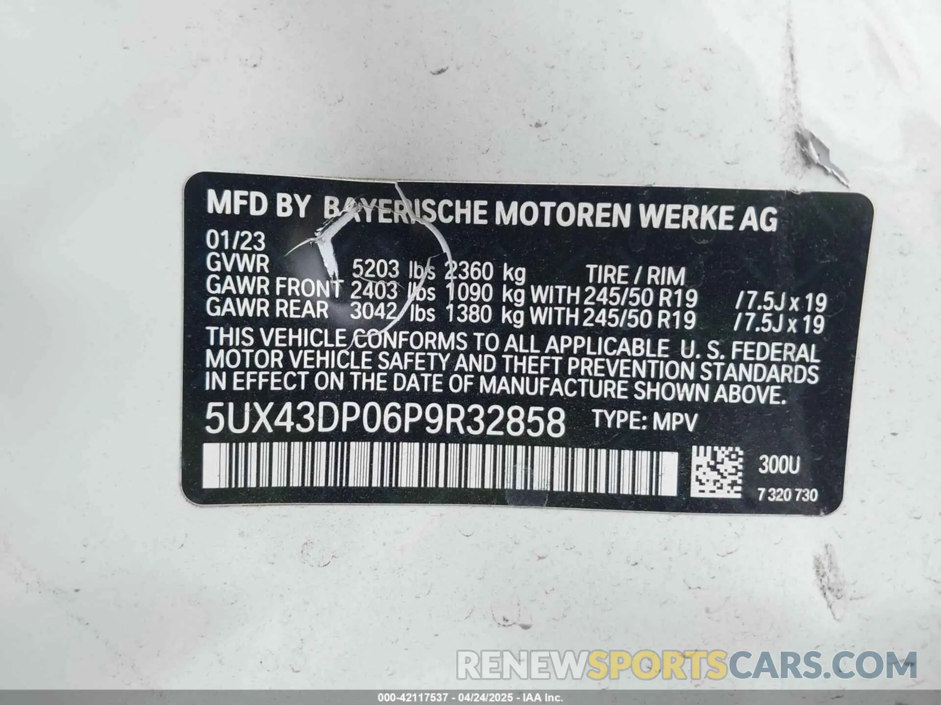 9 Фотография поврежденного автомобиля 5UX43DP06P9R32858 BMW X3 2023