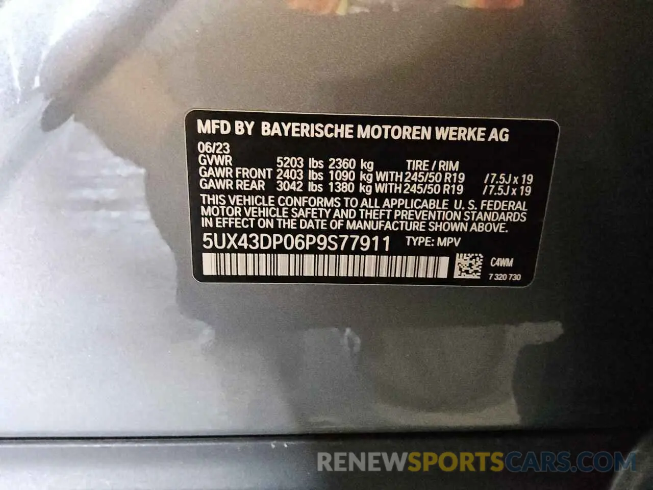 13 Фотография поврежденного автомобиля 5UX43DP06P9S77911 BMW X3 2023
