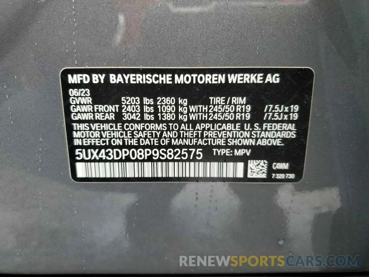 13 Фотография поврежденного автомобиля 5UX43DP08P9S82575 BMW X3 2023