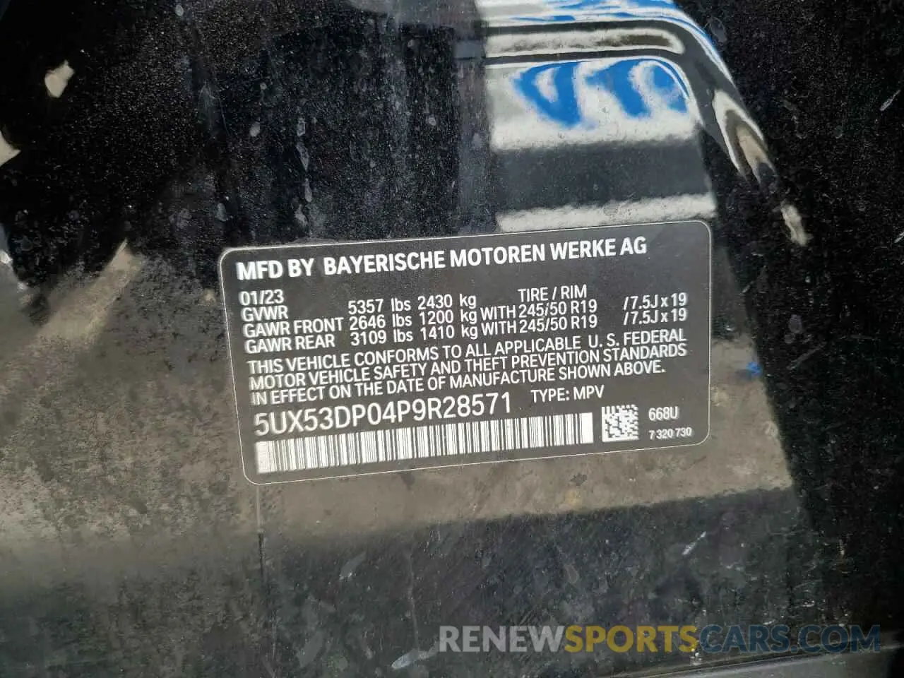 14 Photograph of a damaged car 5UX53DP04P9R28571 BMW X3 2023