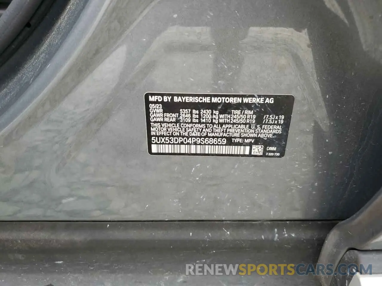 13 Фотография поврежденного автомобиля 5UX53DP04P9S68659 BMW X3 2023