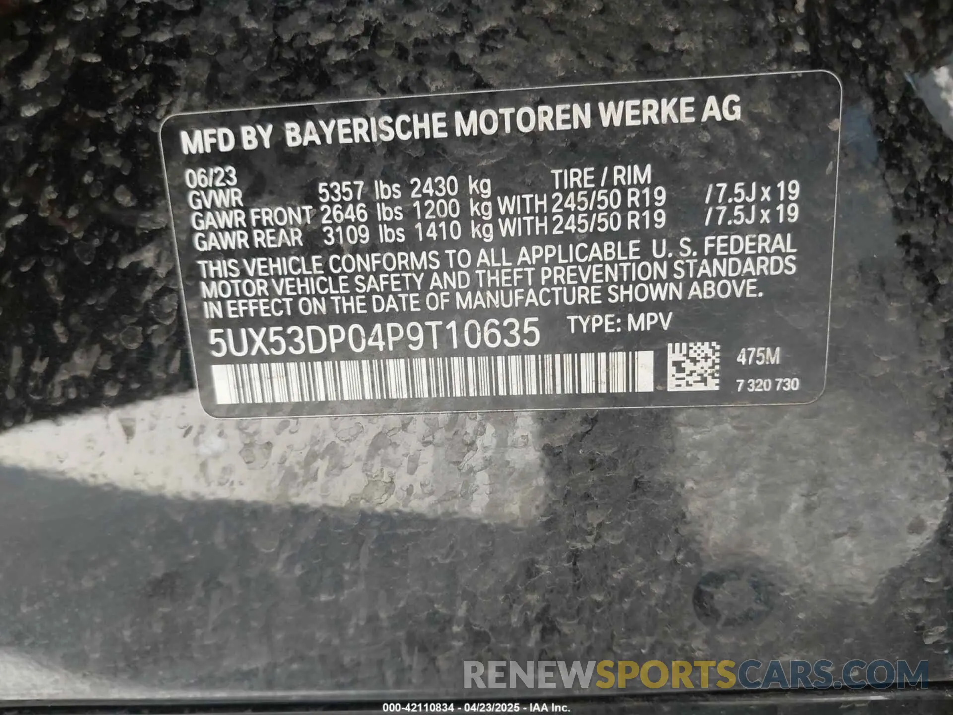 9 Фотография поврежденного автомобиля 5UX53DP04P9T10635 BMW X3 2023