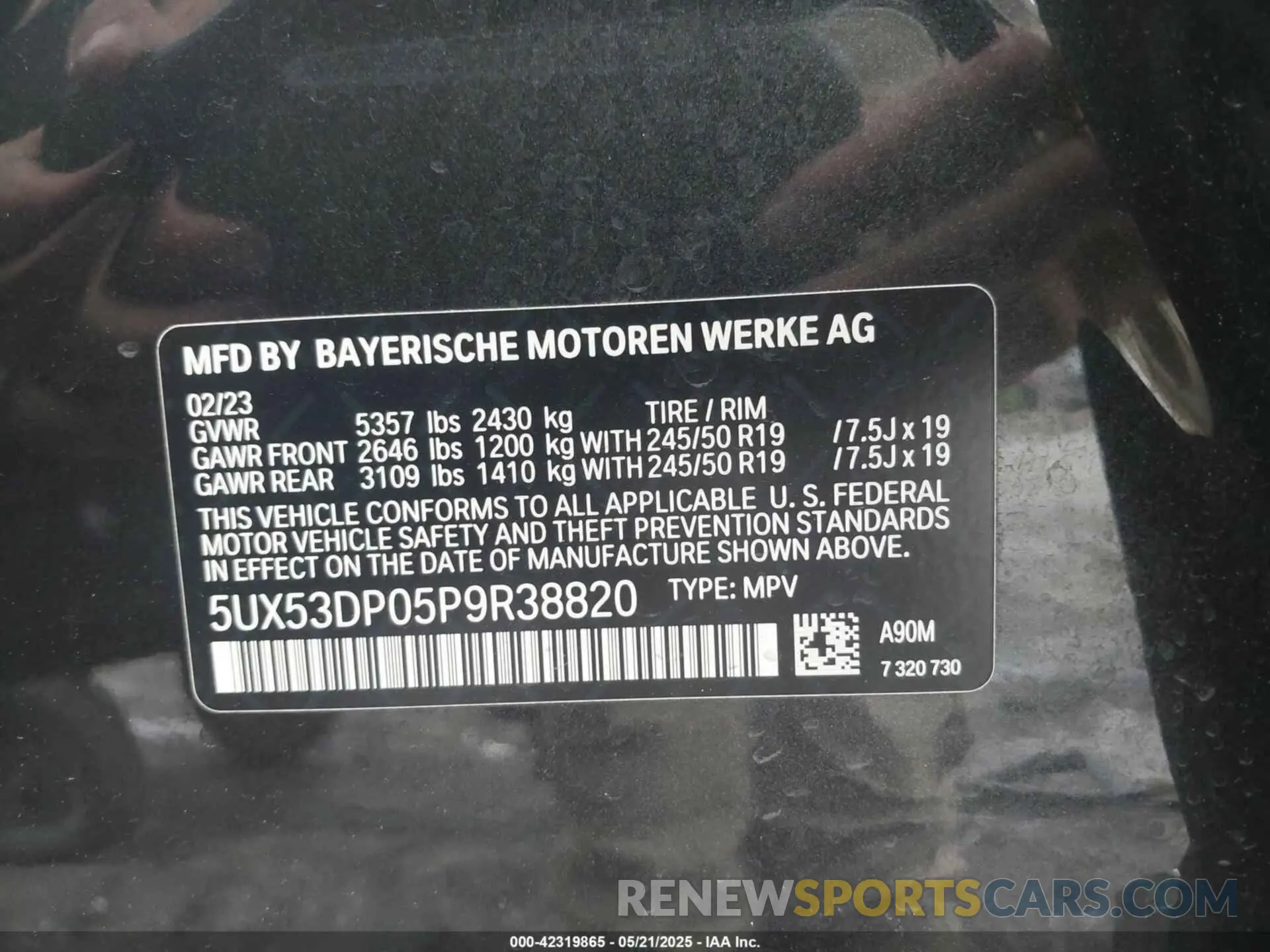 9 Фотография поврежденного автомобиля 5UX53DP05P9R38820 BMW X3 2023