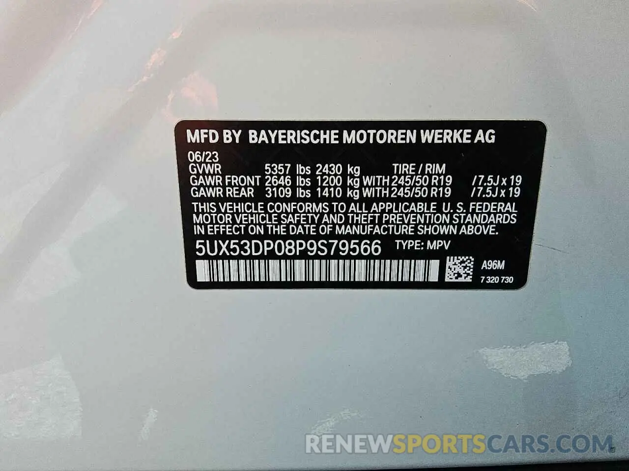 13 Фотография поврежденного автомобиля 5UX53DP08P9S79566 BMW X3 2023