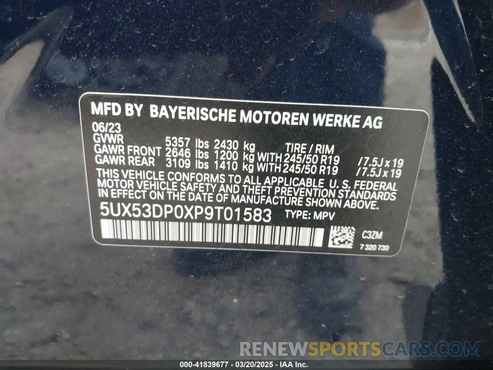 9 Фотография поврежденного автомобиля 5UX53DP0XP9T01583 BMW X3 2023