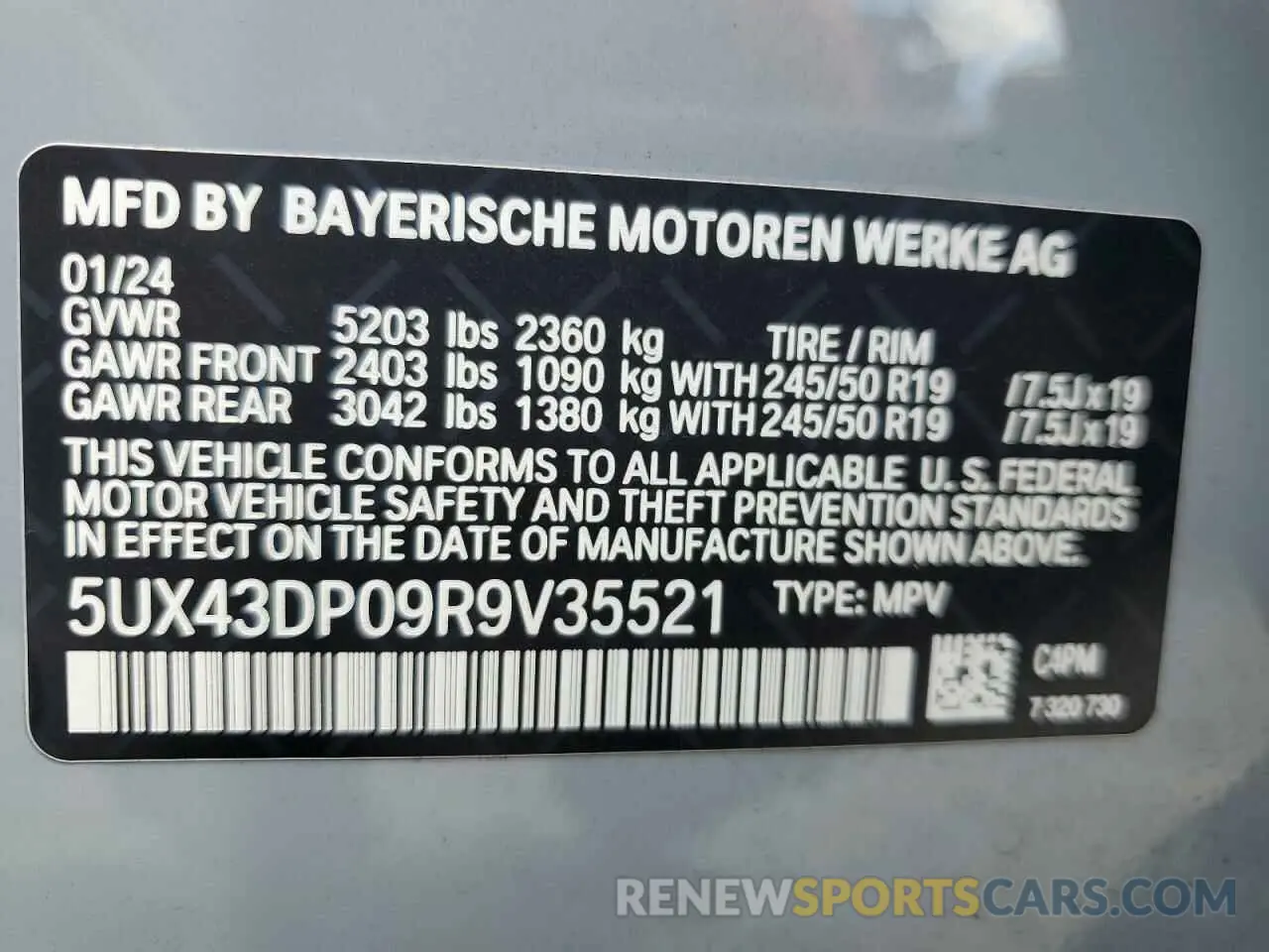 14 Photograph of a damaged car 5UX43DP09R9V35521 BMW X3 2024