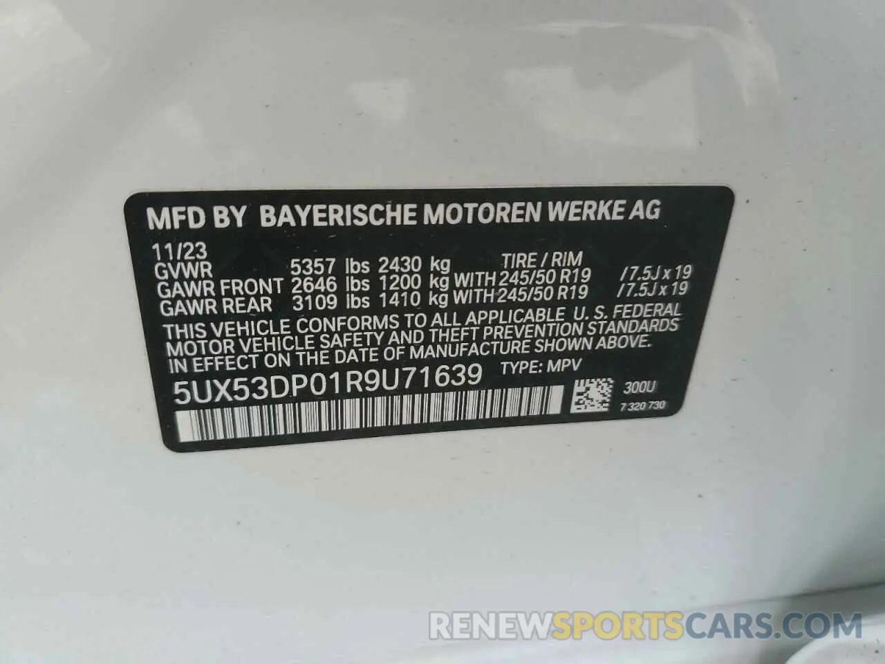 14 Фотография поврежденного автомобиля 5UX53DP01R9U71639 BMW X3 2024