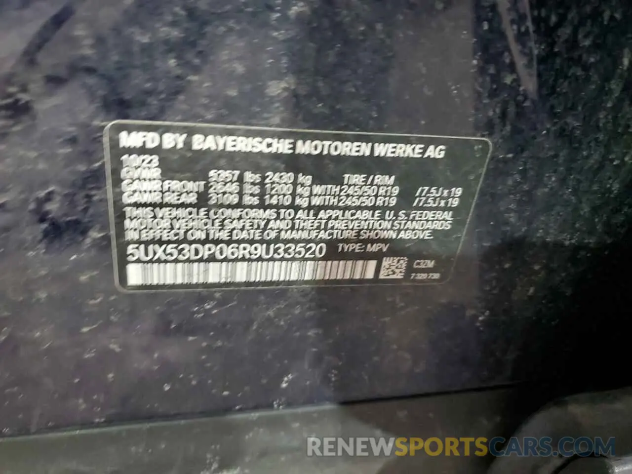 13 Фотография поврежденного автомобиля 5UX53DP06R9U33520 BMW X3 2024