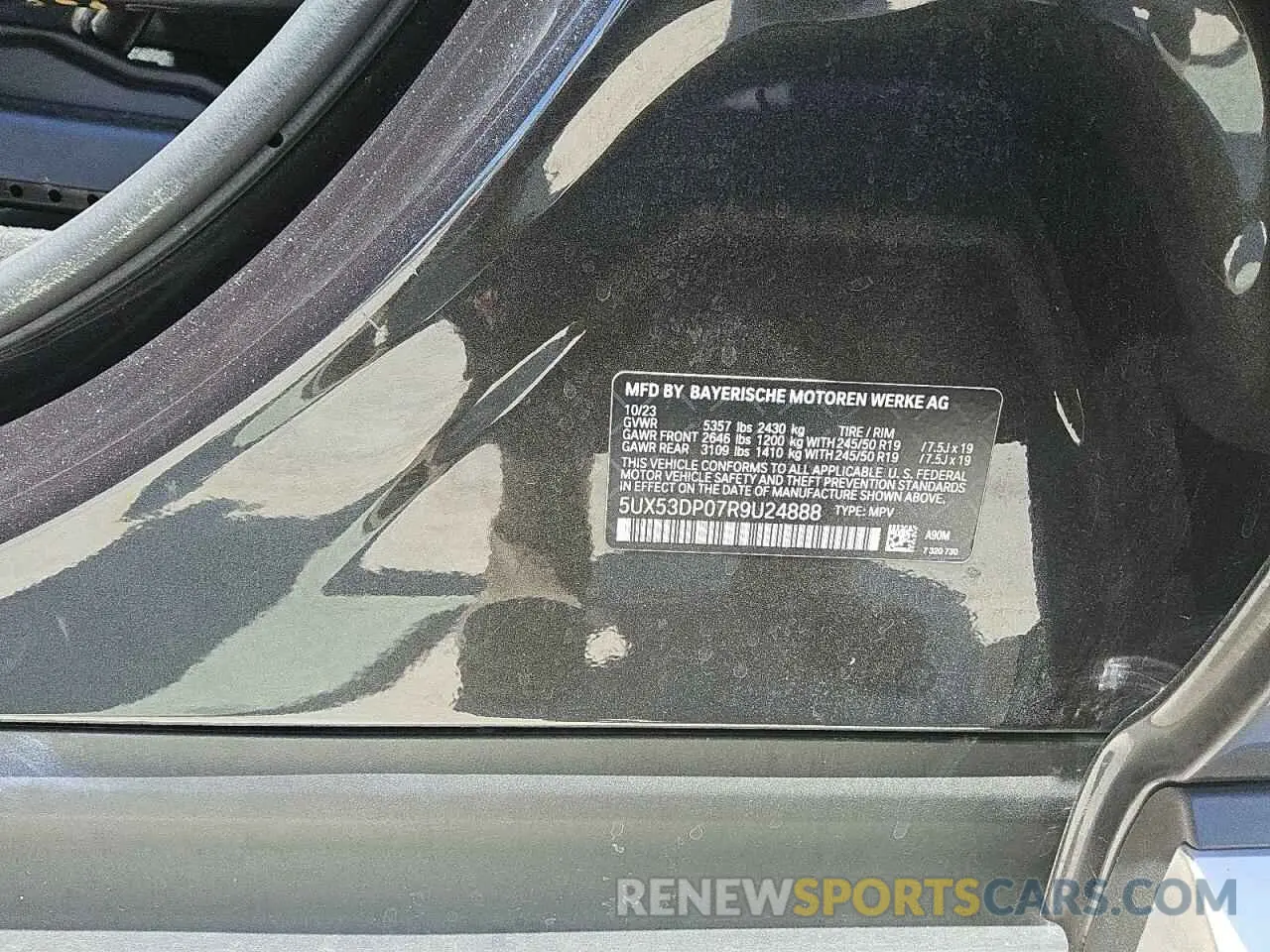 12 Фотография поврежденного автомобиля 5UX53DP07R9U24888 BMW X3 2024