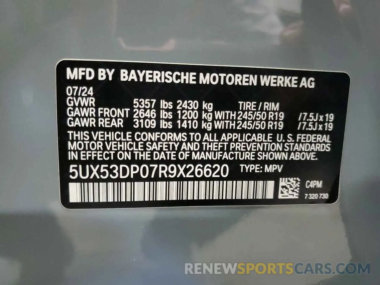 14 Photograph of a damaged car 5UX53DP07R9X26620 BMW X3 2024