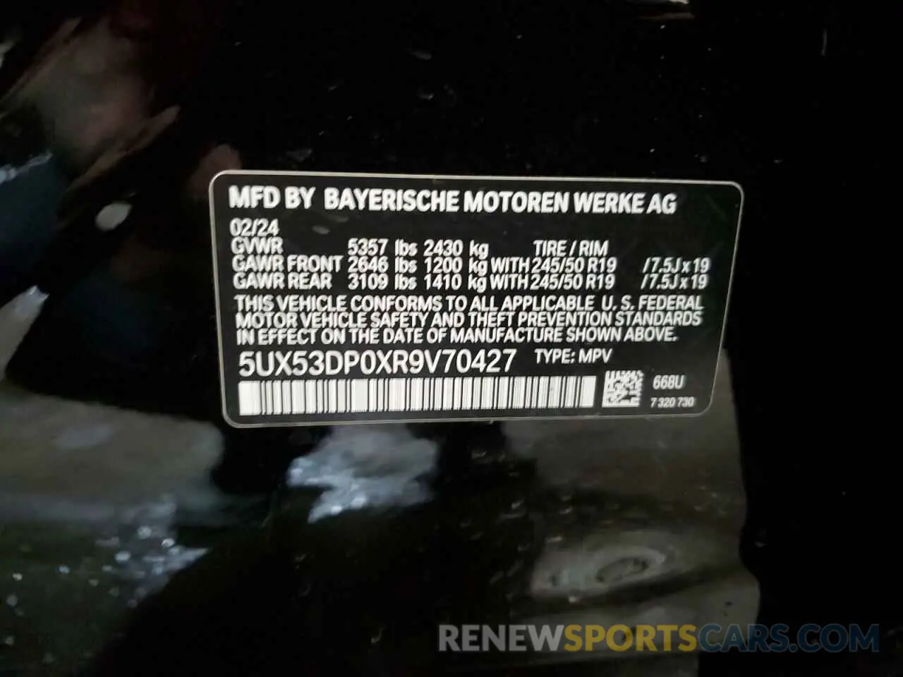 14 Фотография поврежденного автомобиля 5UX53DP0XR9V70427 BMW X3 2024
