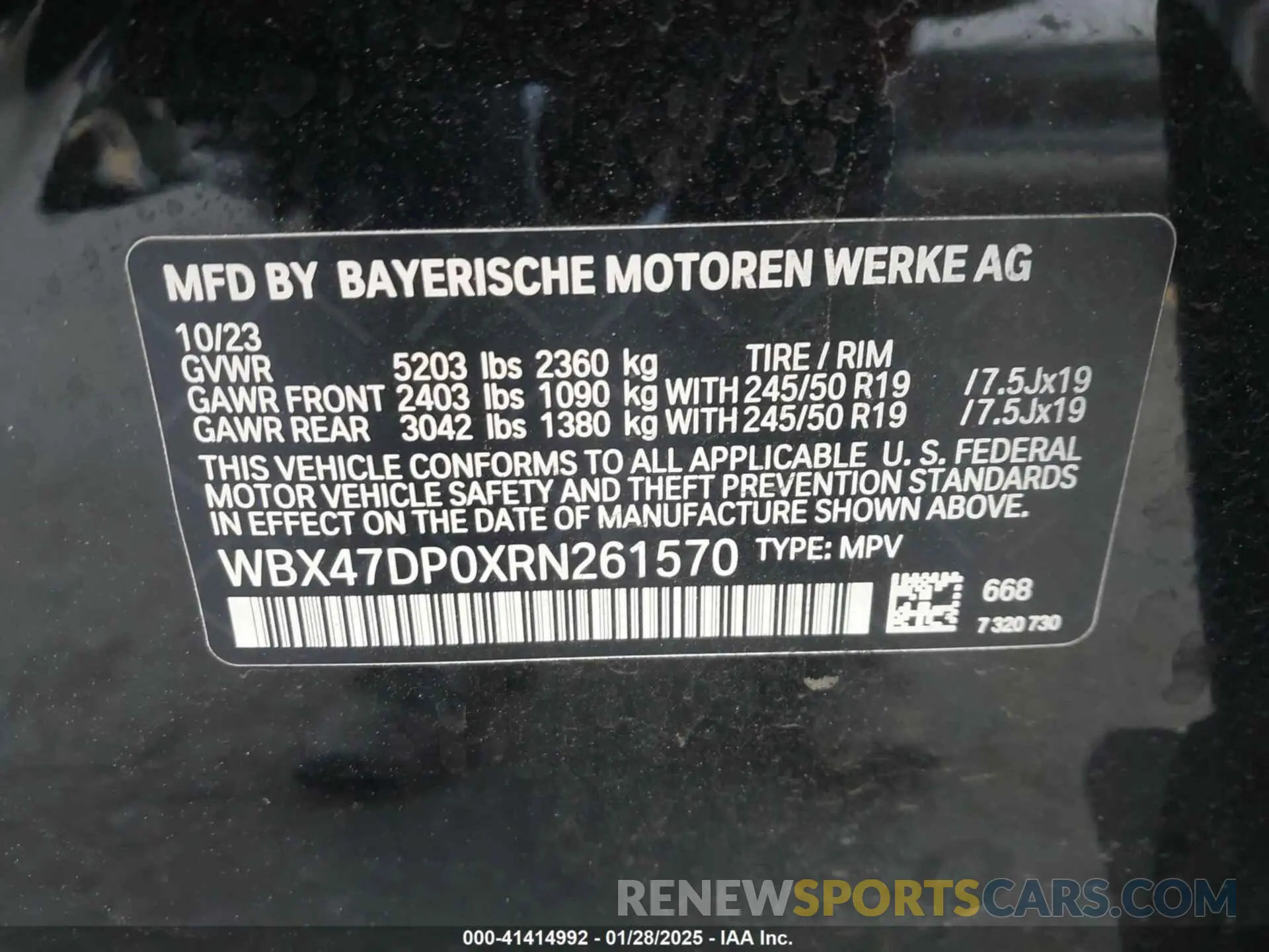 9 Photograph of a damaged car WBX47DP0XRN261570 BMW X3 2024