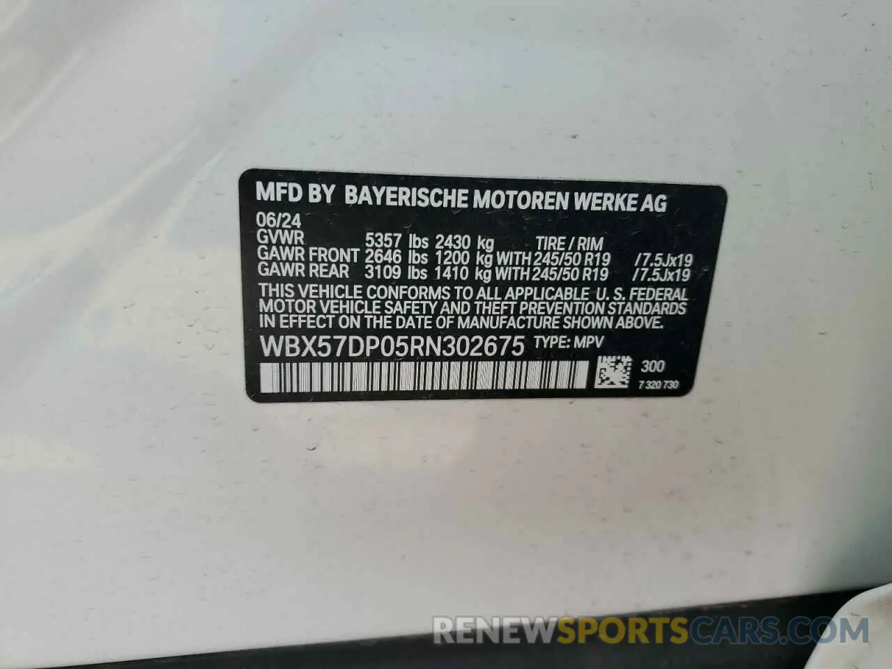 13 Photograph of a damaged car WBX57DP05RN302675 BMW X3 2024