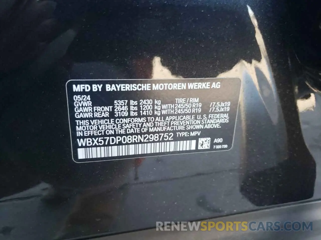 16 Photograph of a damaged car WBX57DP08RN298752 BMW X3 2024
