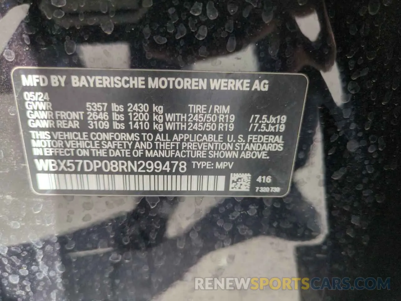 14 Photograph of a damaged car WBX57DP08RN299478 BMW X3 2024