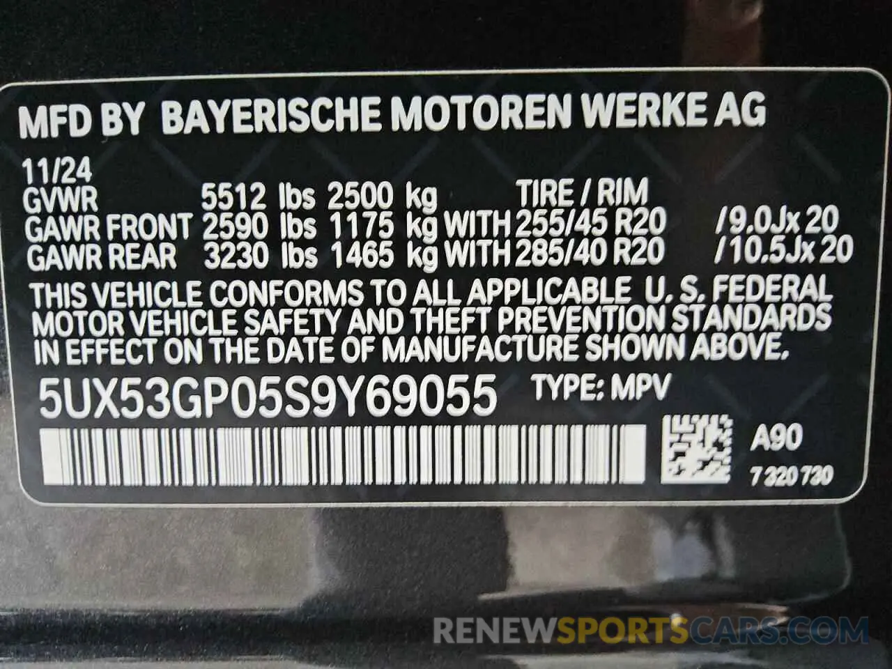 13 Photograph of a damaged car 5UX53GP05S9Y69055 BMW X3 30 XDRI 2025