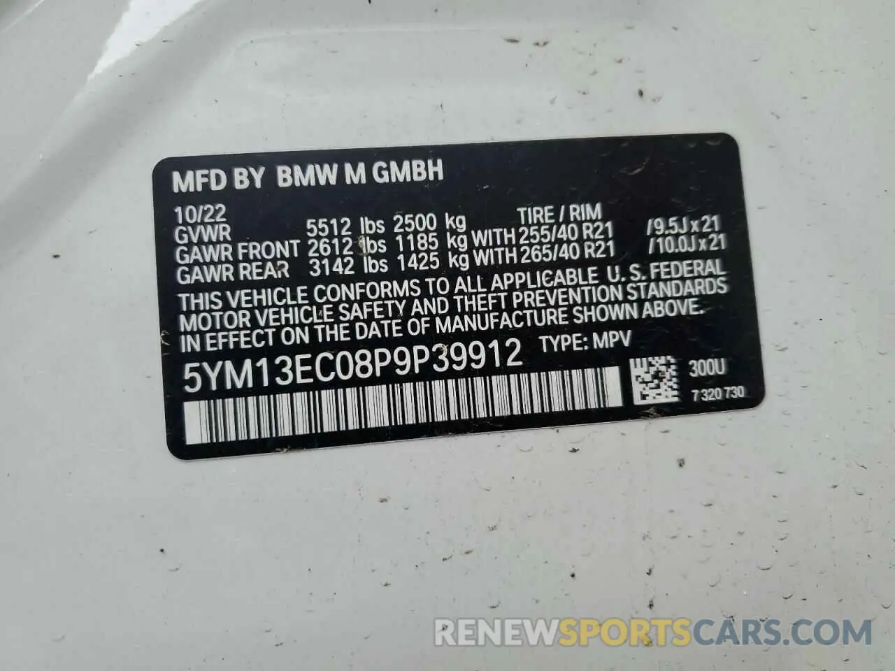 13 Фотография поврежденного автомобиля 5YM13EC08P9P39912 BMW X3 M 2023