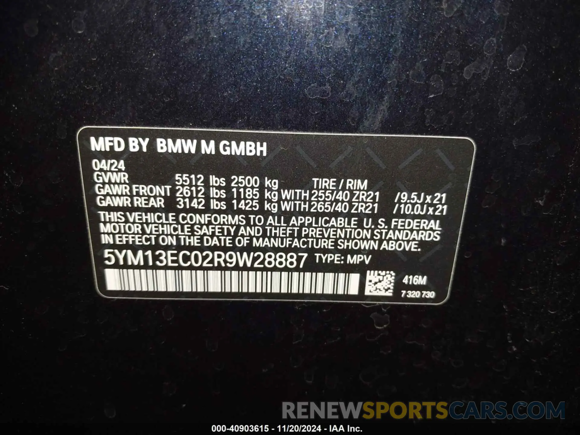 9 Photograph of a damaged car 5YM13EC02R9W28887 BMW X3 M 2024