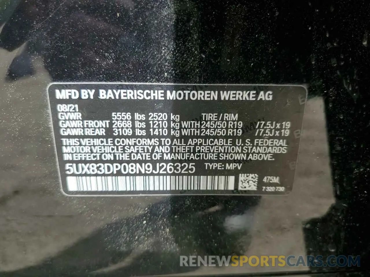14 Фотография поврежденного автомобиля 5UX83DP08N9J26325 BMW X3 M40I 2022